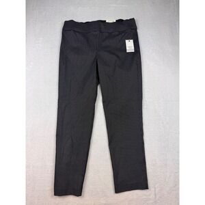 Ophelia Roe Womens Black Pinstripe High Waist Pull On Ankle Skinny Pants Size M